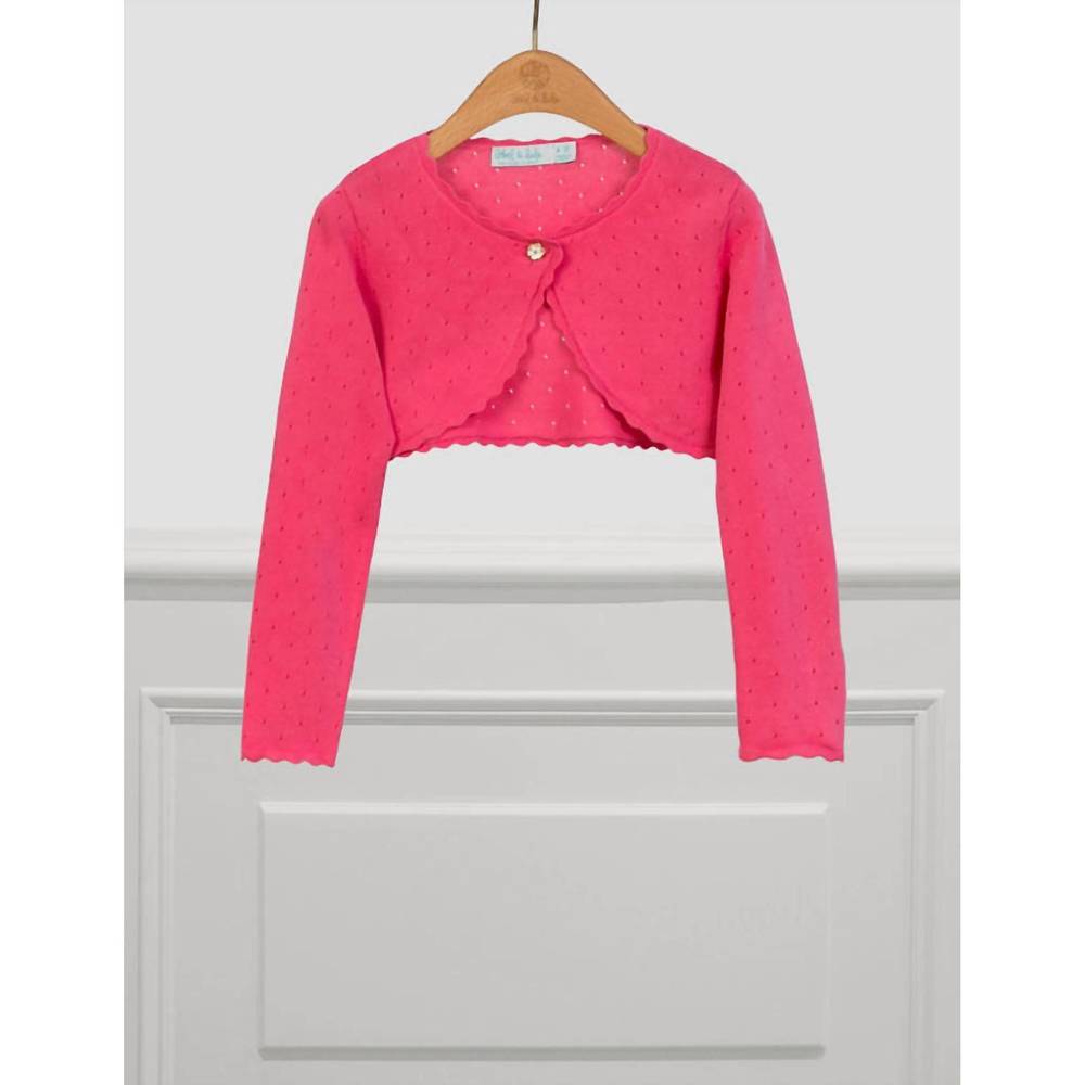 NEW ABEL & LULA delicate bubblegum knit cardigan in red